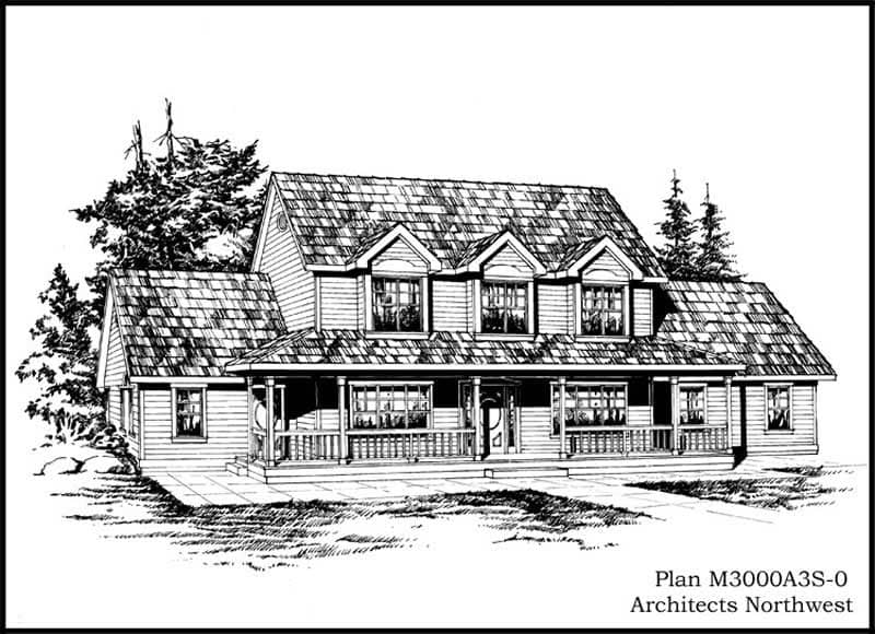 Front elevation of Country home (ThePlanCollection: House Plan #115-1388)