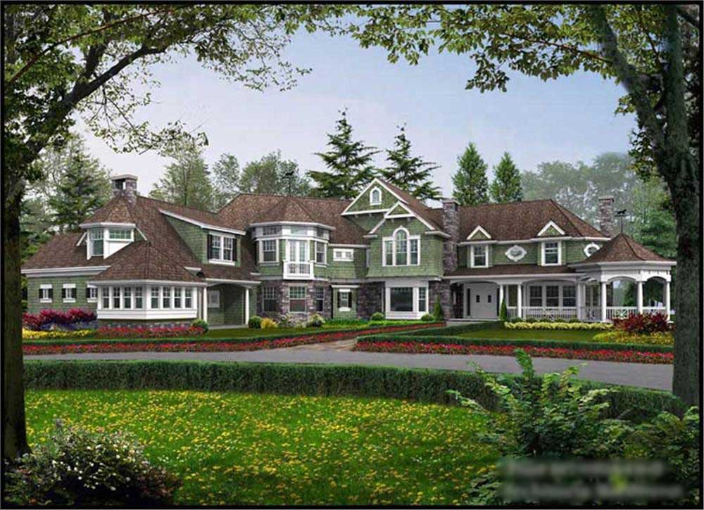 Front elevation of Craftsman home (ThePlanCollection: House Plan #115-1414)