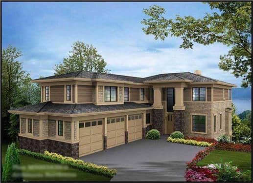 Front elevation of Craftsman home (ThePlanCollection: House Plan #115-1469)