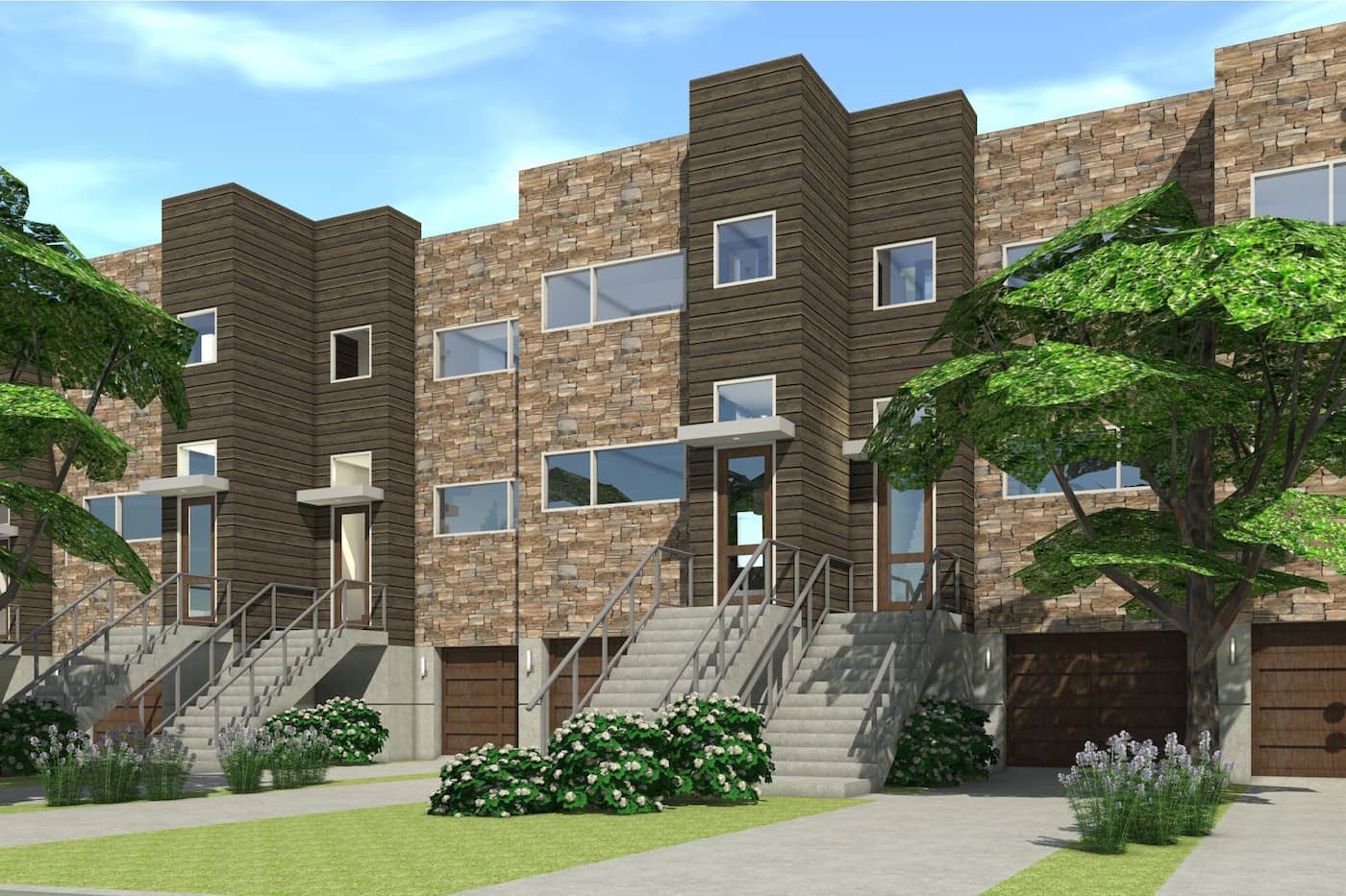 Color rendering of Modern home (ThePlanCollection: House Plan #116-1011)