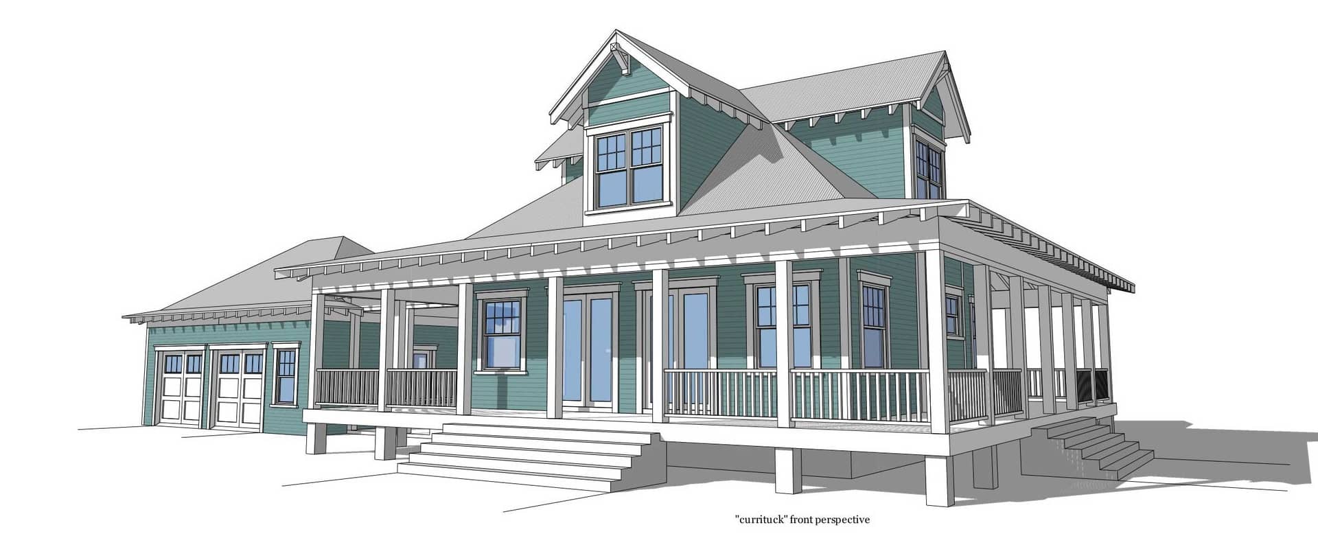 This is the front elevation for these Traditional Home Plans.