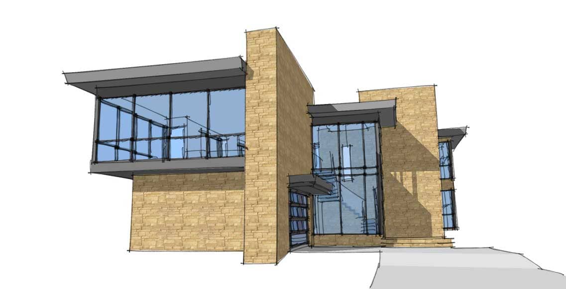 Modern style home (ThePlanCollection: Plan #116-1028)