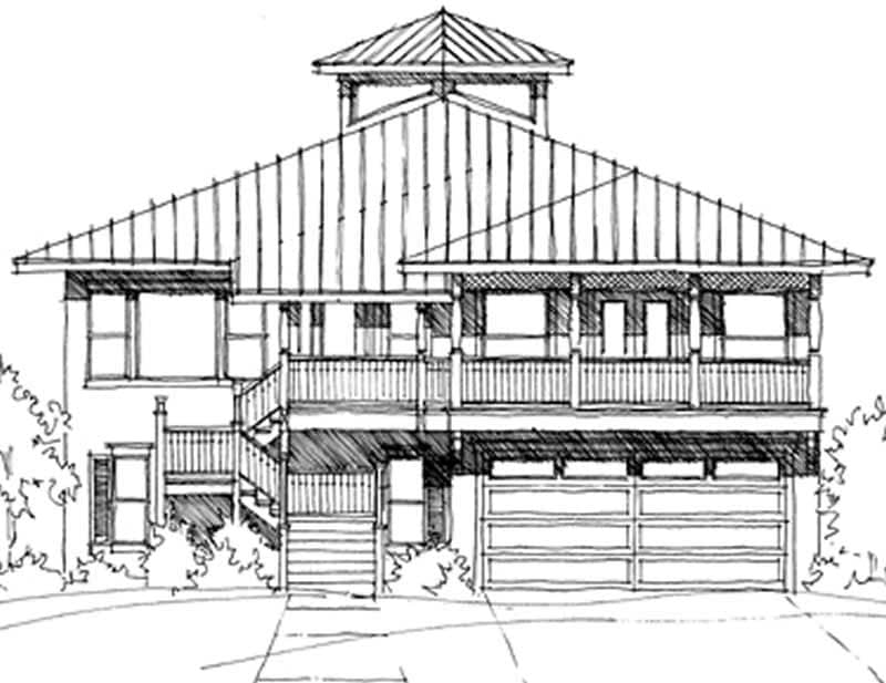 Beachfront home (ThePlanCollection: Plan #116-1062)