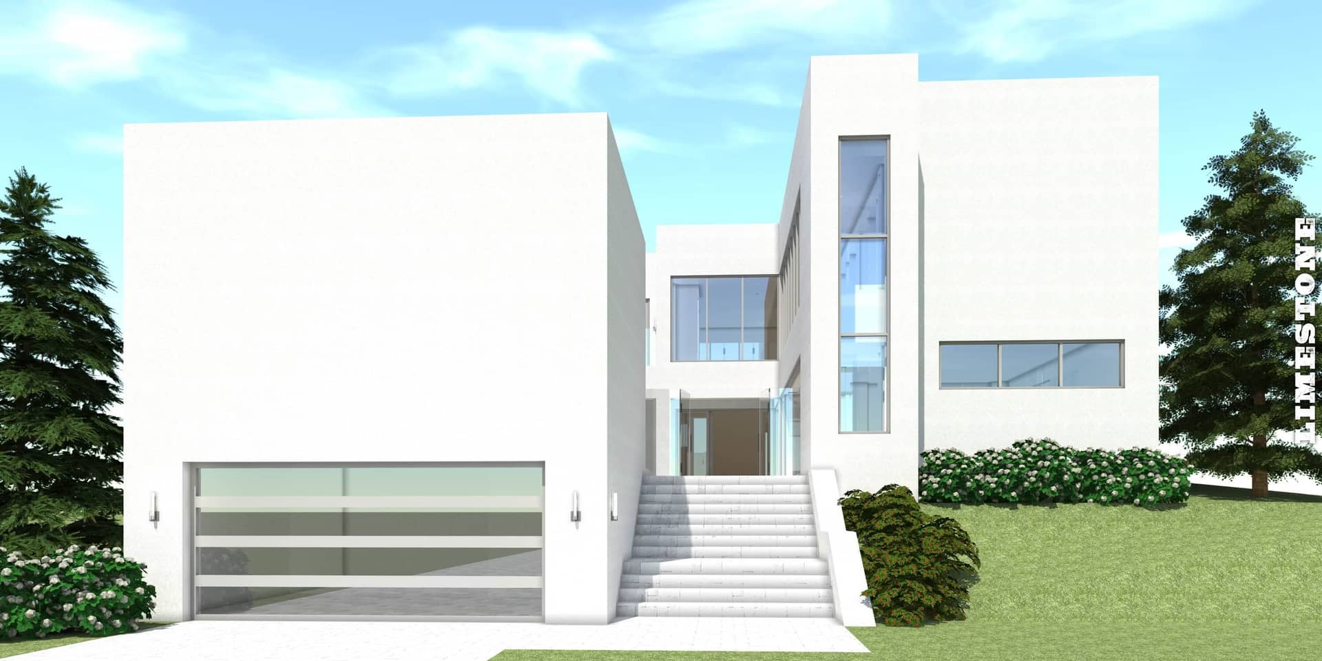This is a computer rendering of the this Modern House Plan.