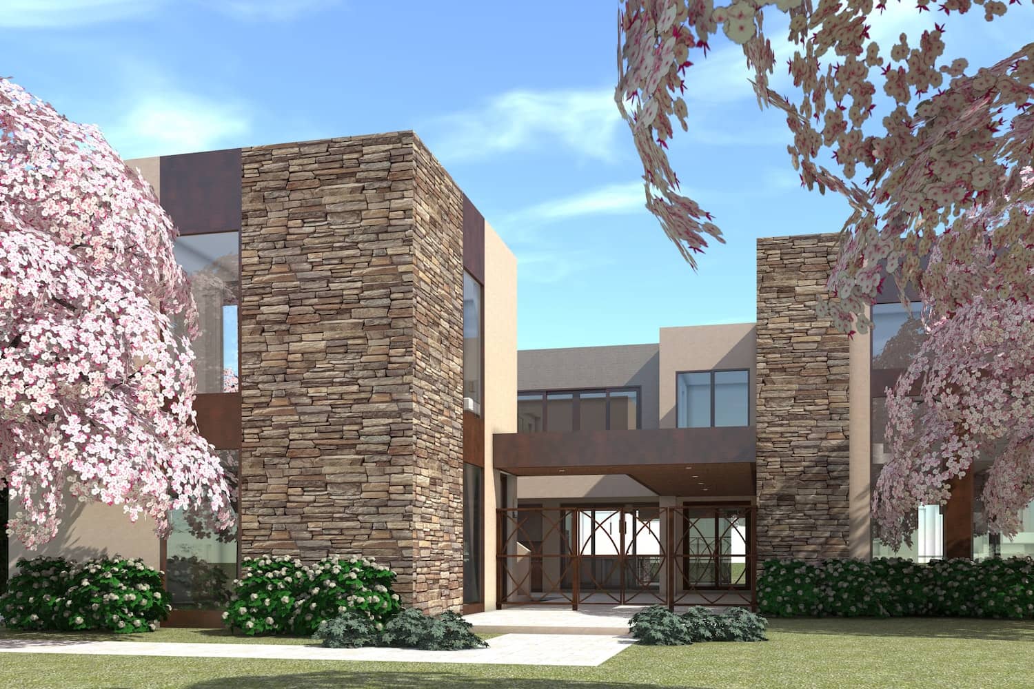 Front elevation of Modern home (ThePlanCollection: House Plan #116-1078)