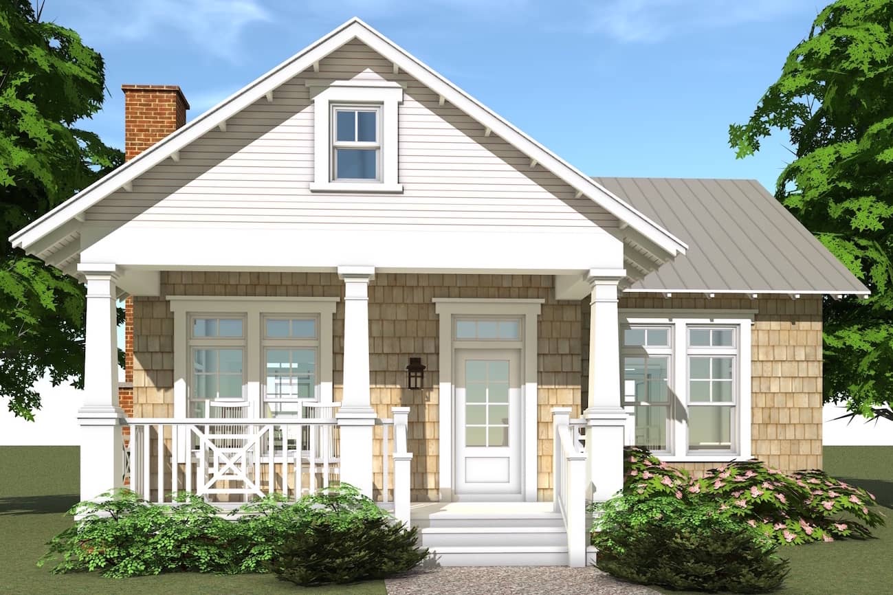 Front elevation of Cottage home (ThePlanCollection: House Plan #116-1103)