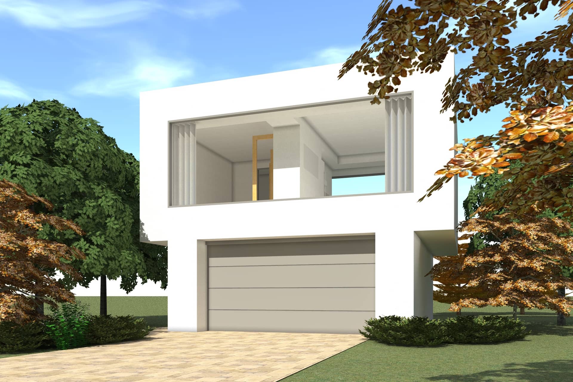 Color rendering of Garage w/Apartment home plan (ThePlanCollection: House Plan #116-1117)