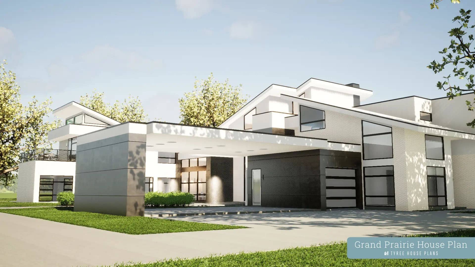 Front elevation of Modern home (ThePlanCollection: House Plan #116-1130)