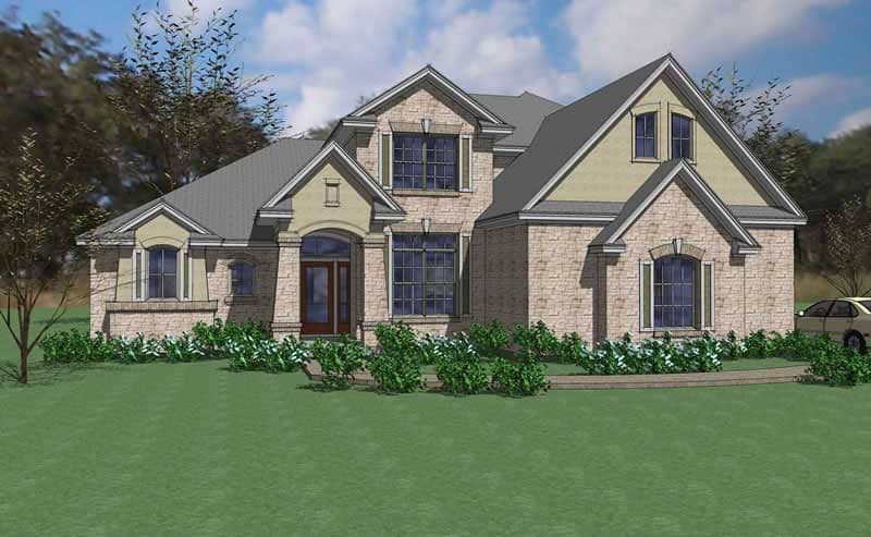 Front elevation of Contemporary home (ThePlanCollection: House Plan #117-1023)