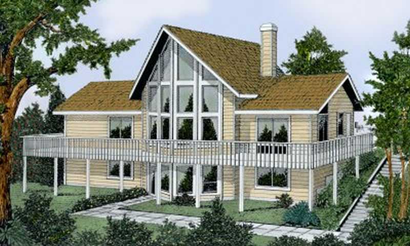 Front elevation of Coastal home (ThePlanCollection: House Plan #119-1132)