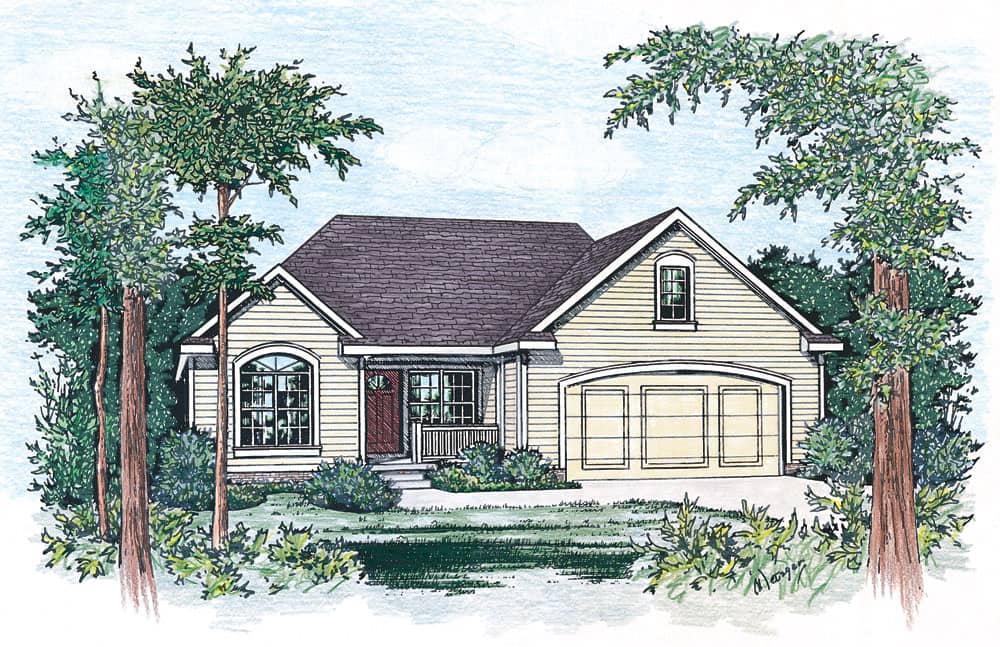 Front Elevation of this Traditional House (#120-2246) at The Plan Collection.