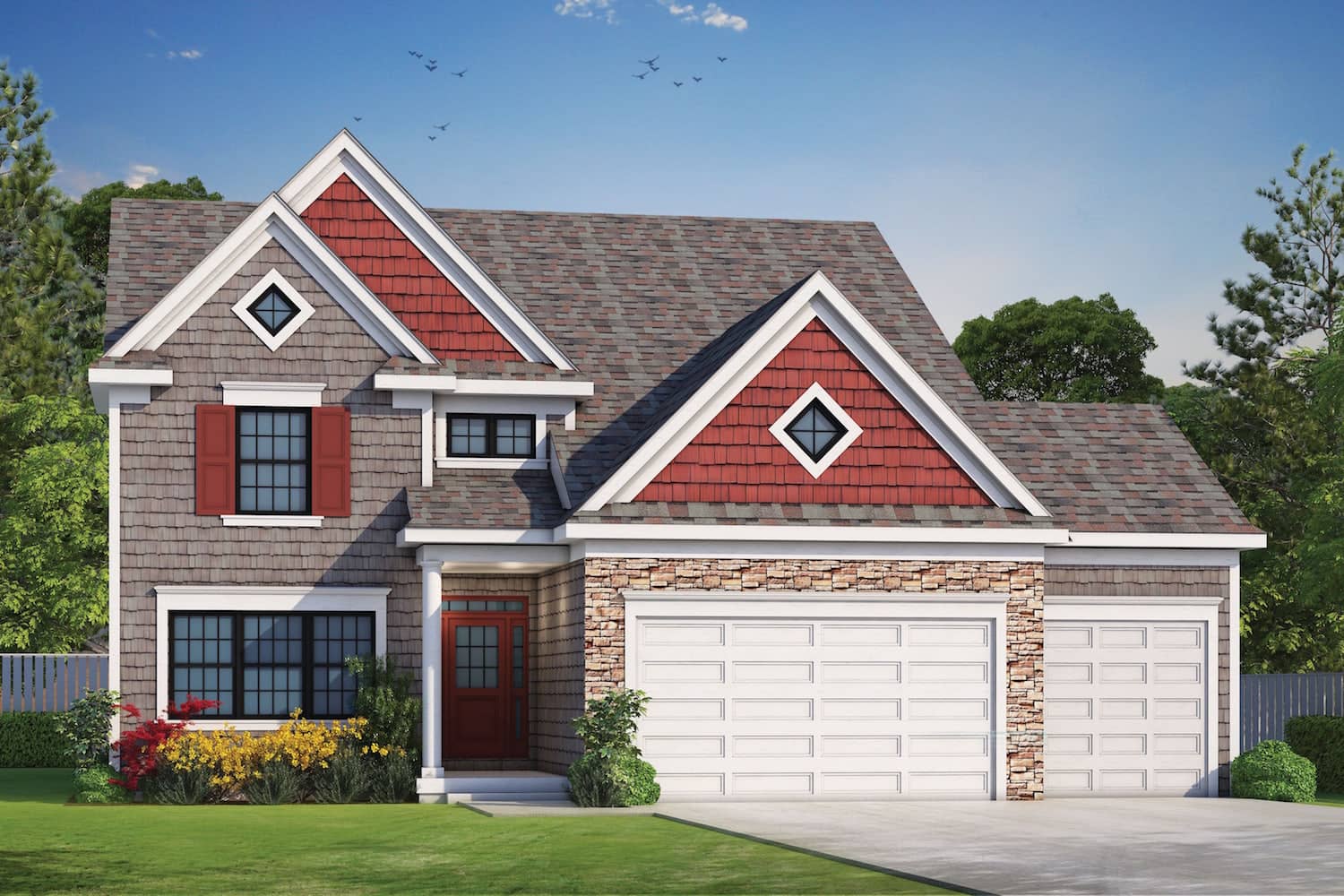 Front elevation of Traditional home (ThePlanCollection: House Plan #120-2492)