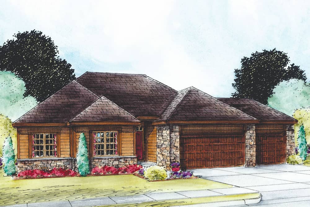 Front elevation of Traditional home (ThePlanCollection: House Plan #120-2538)