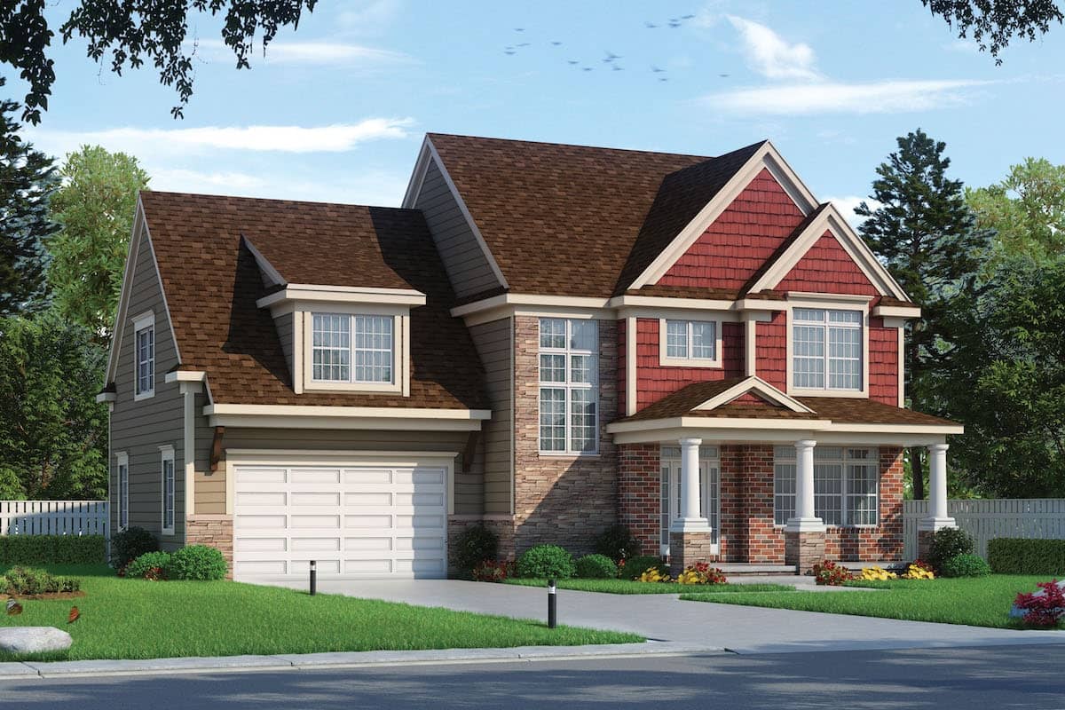 Front elevation of Traditional home (ThePlanCollection: House Plan #120-2577)