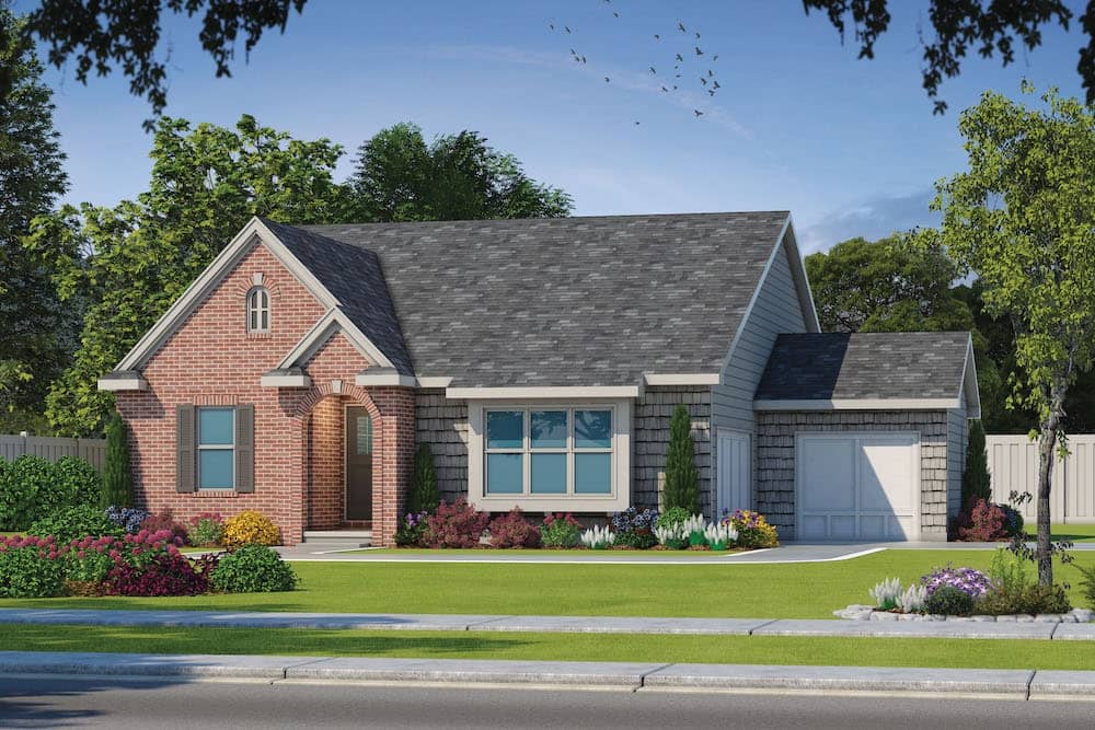 Front elevation of Ranch home (ThePlanCollection: House Plan #120-2592)