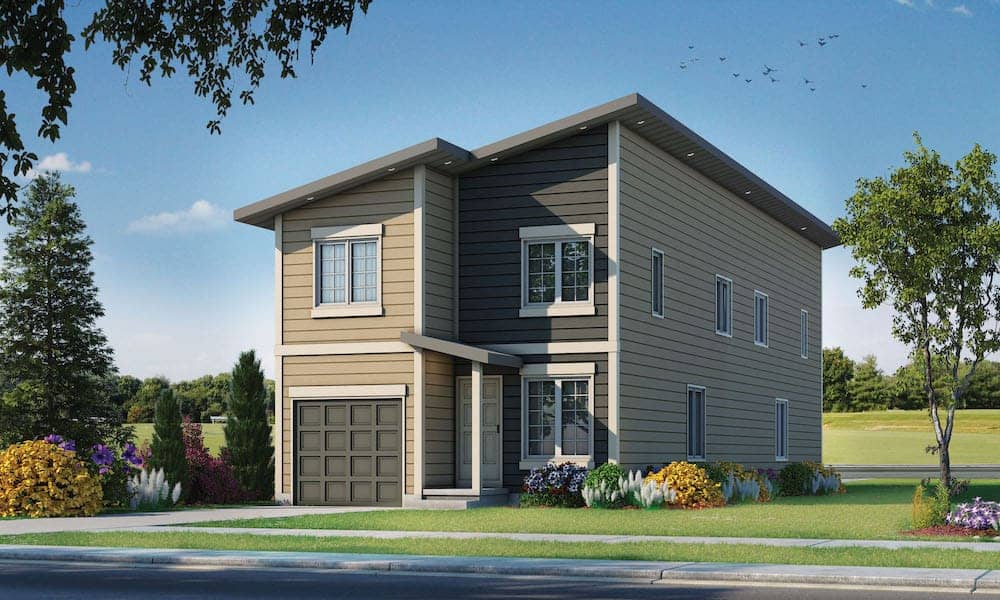 Front elevation of Duplex/Multi-Unit home (ThePlanCollection: House Plan #120-2604)