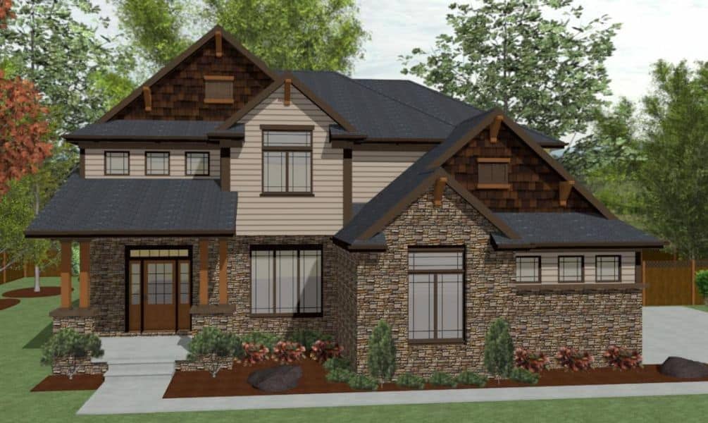 Front elevation of Country home (ThePlanCollection: House Plan #120-2628)