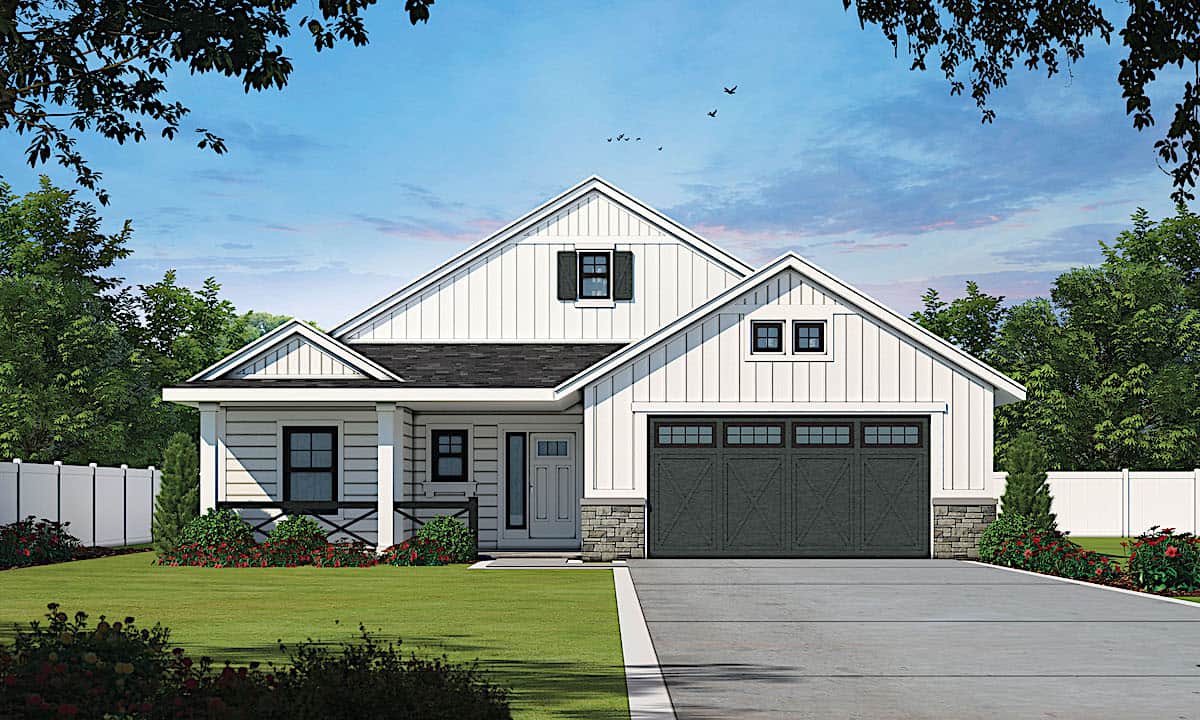 Contemporary Ranch home (ThePlanCollection: Plan #120-2638)