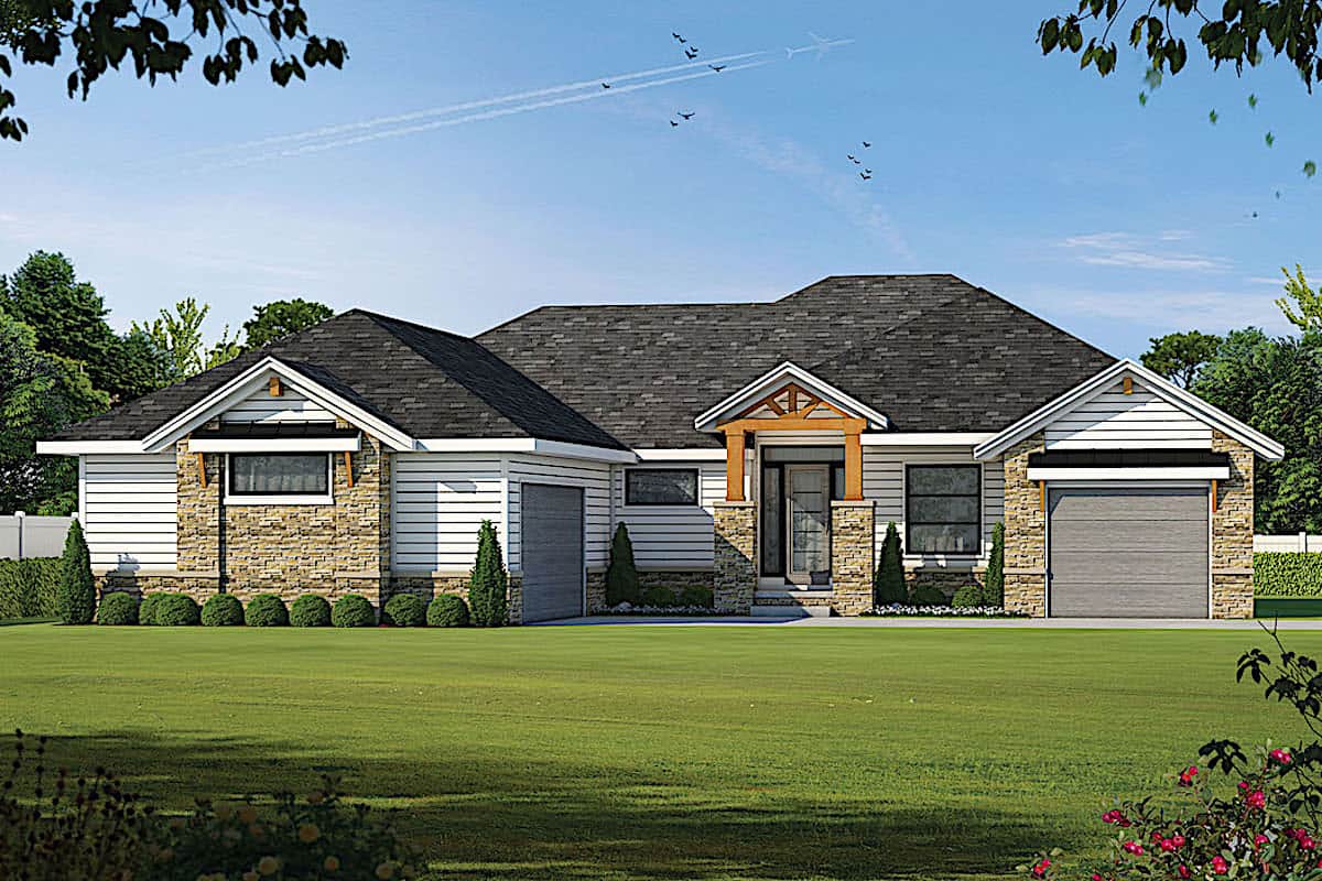 Luxury Ranch home (ThePlanCollection: Plan #120-2673)