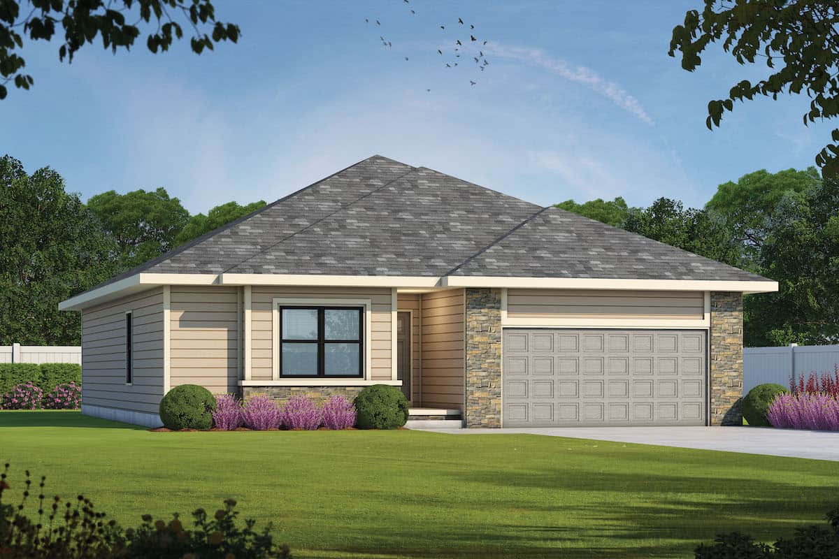 Acadian style Ranch home (ThePlanCollection: Plan #120-2682)