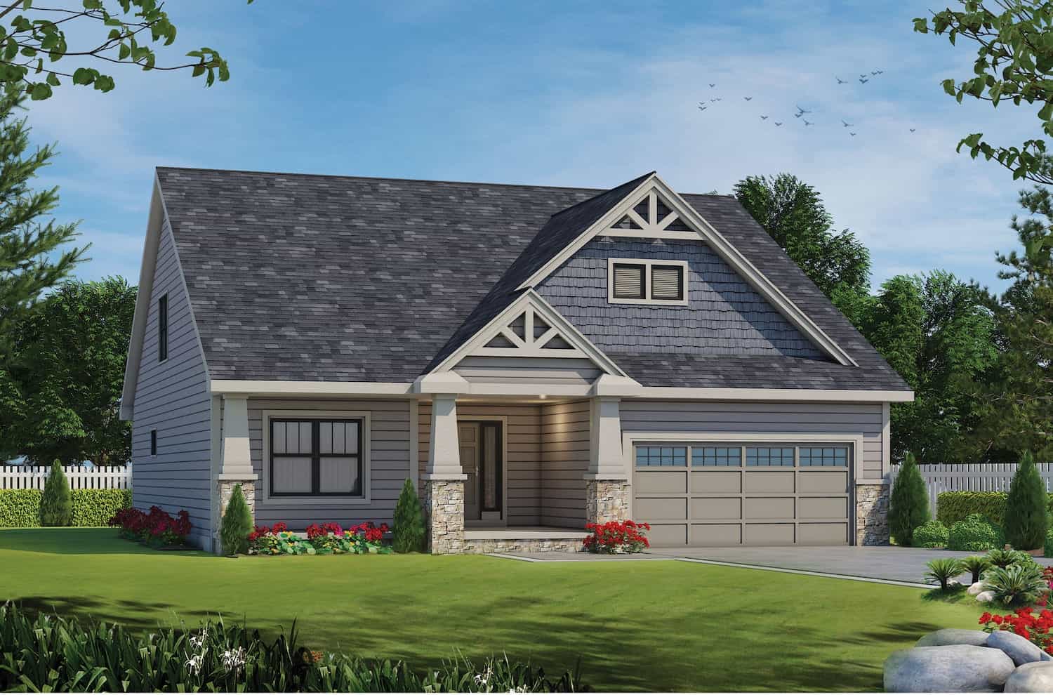 Country Craftsman style home design (ThePlanCollection: Plan #120-2694)