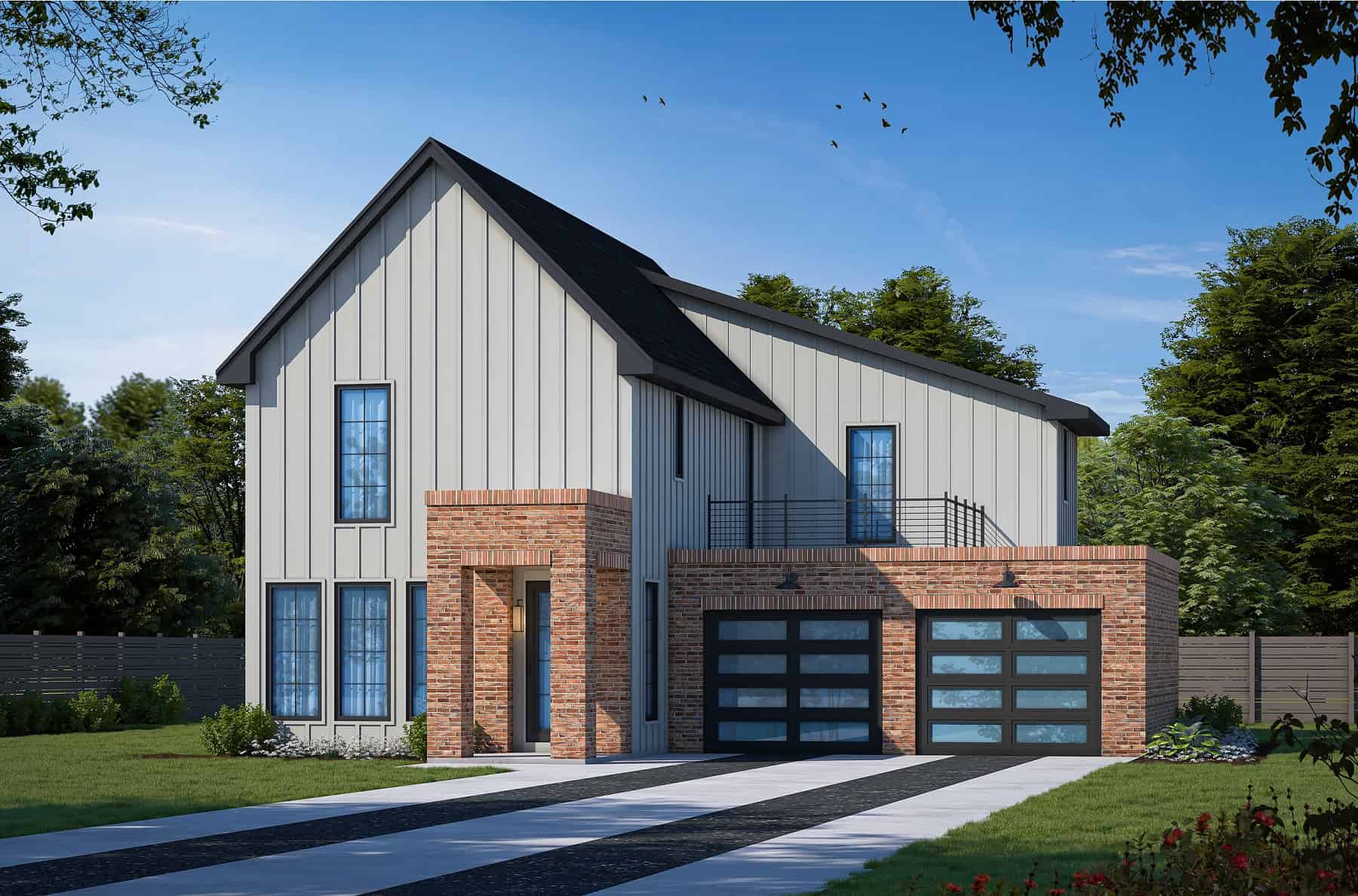 Front elevation of Modern home (ThePlanCollection: House Plan #120-2769)