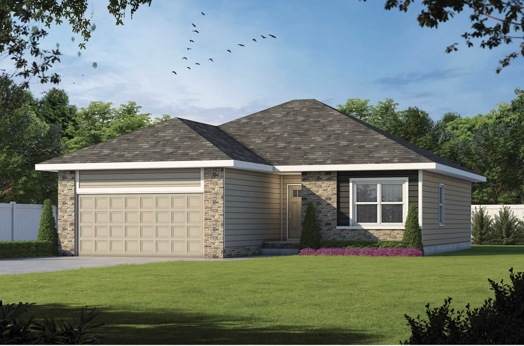 Front elevation of Craftsman home (ThePlanCollection: House Plan #120-2776)