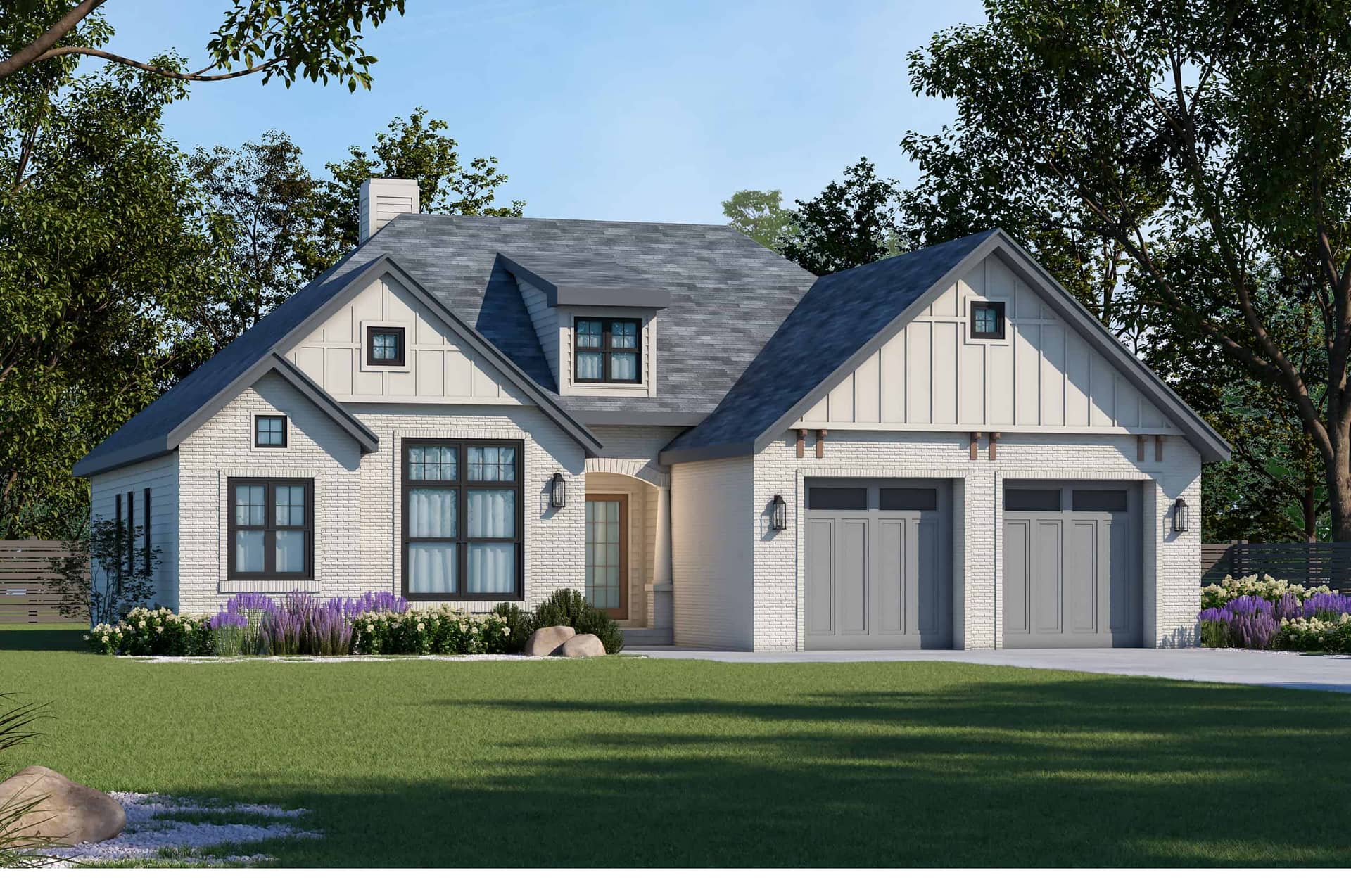 Front elevation of Craftsman home (ThePlanCollection: House Plan #120-2799)