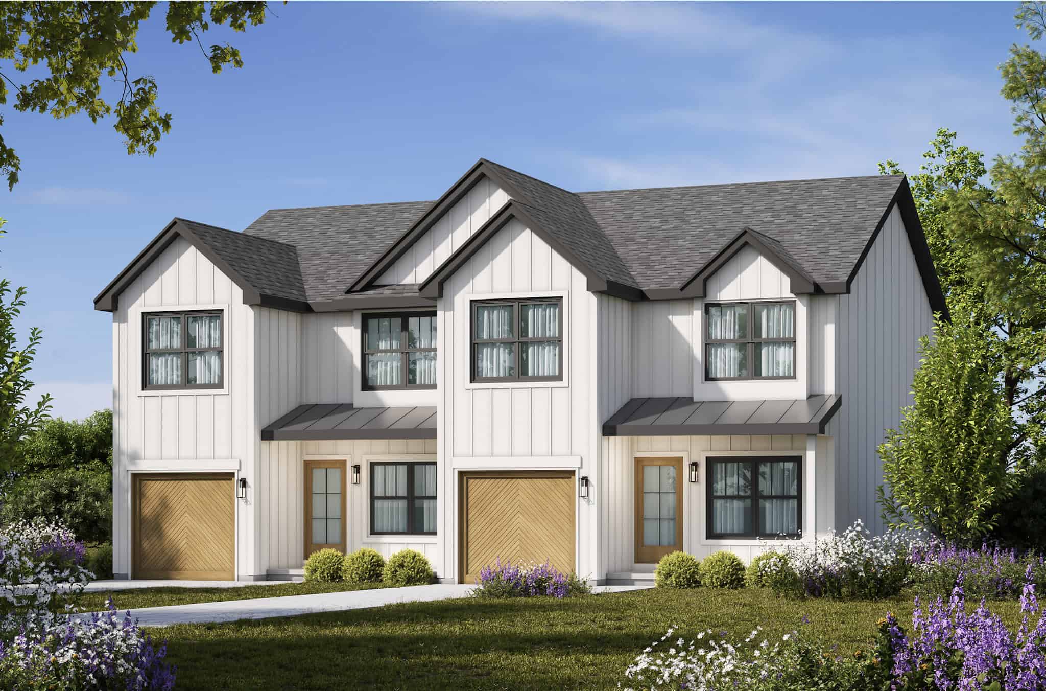 Front elevation of Duplex/Multi-Unit home (ThePlanCollection: House Plan #120-2816)