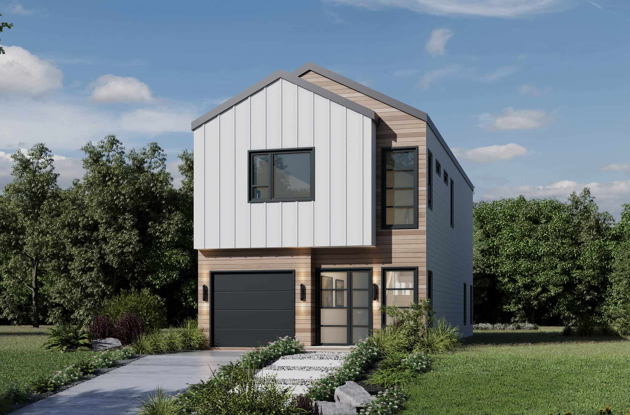 Front elevation of Modern home (ThePlanCollection: House Plan #120-2820)