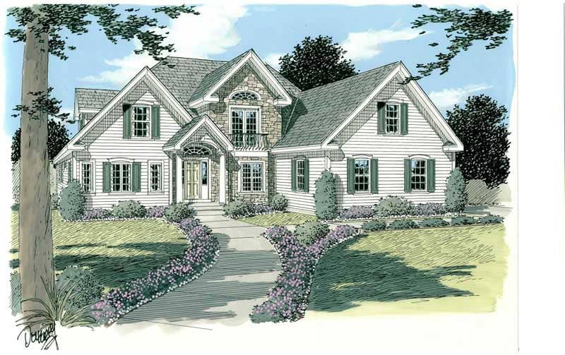 Traditional home (ThePlanCollection: Plan #121-1022)
