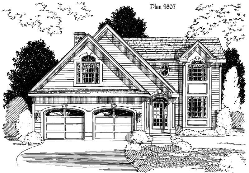 Traditional home (ThePlanCollection: Plan #121-1043)