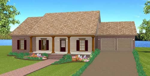 Front elevation of Country home (ThePlanCollection: House Plan #123-1086)