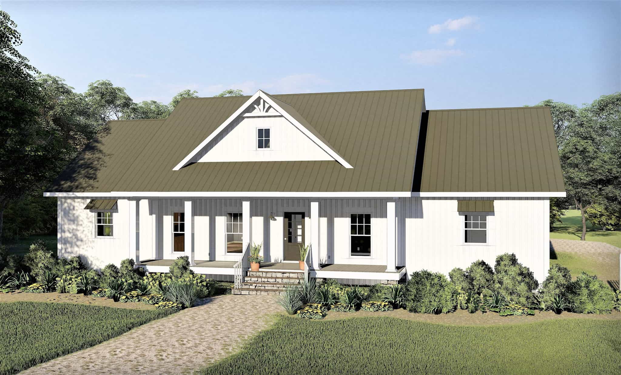 Ranch home (ThePlanCollection: Plan #123-1105)