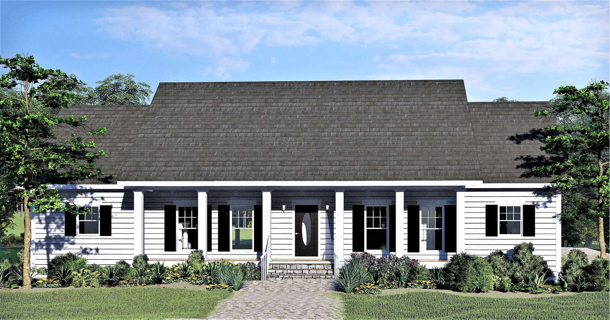 Ranch home (ThePlanCollection: Plan #123-1107)