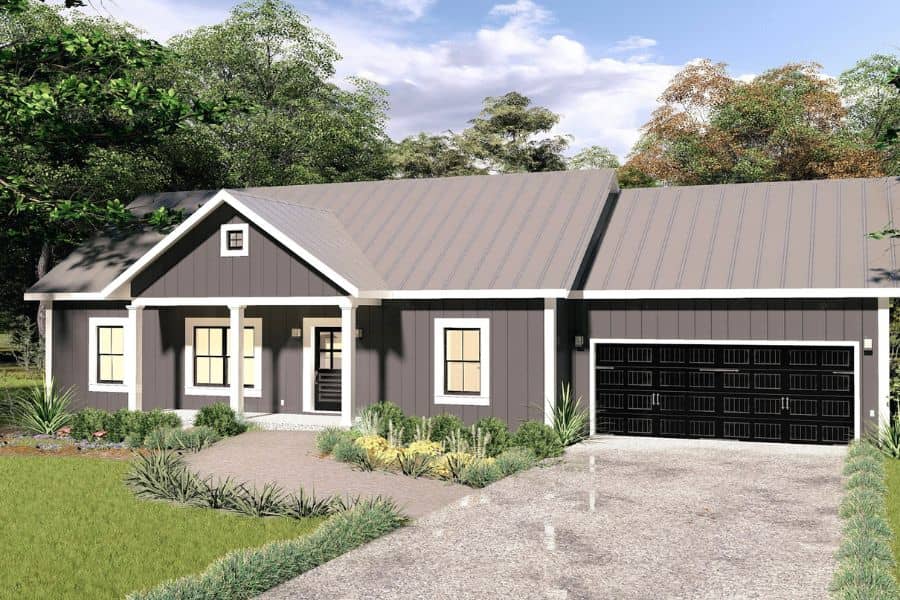 Front elevation of Ranch home (ThePlanCollection: House Plan #123-1151)