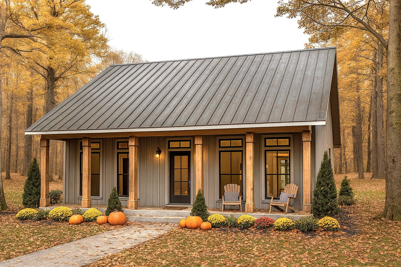 Front elevation of Farmhouse home (ThePlanCollection: House Plan #123-1166)