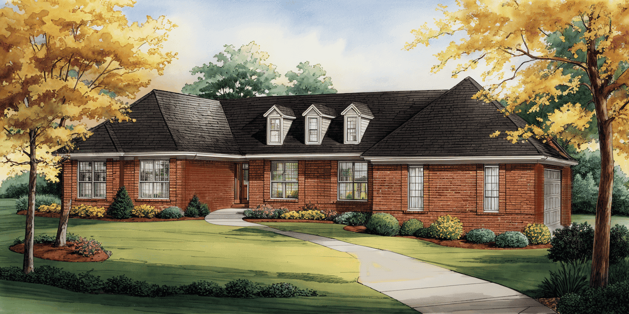 French home (ThePlanCollection: Plan #124-1000)