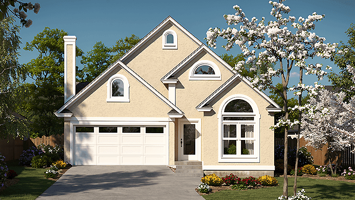 Bungalow home (ThePlanCollection: Plan #124-1041)