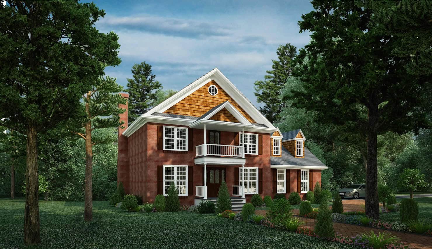 Colonial home (ThePlanCollection: Plan #124-1076)