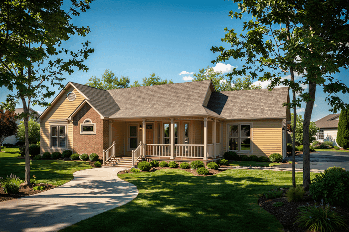 Front elevation of Ranch home (ThePlanCollection: House Plan #124-1084)