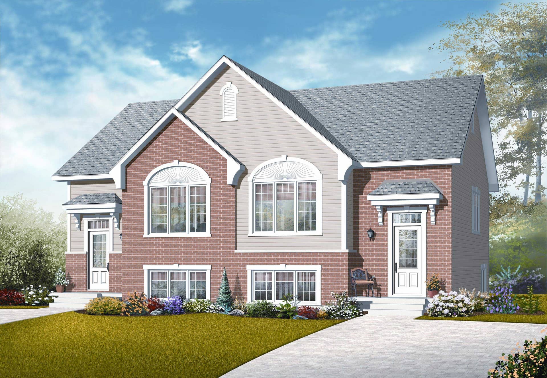 Front elevation of Multi-Unit home (ThePlanCollection: House Plan #126-1039)