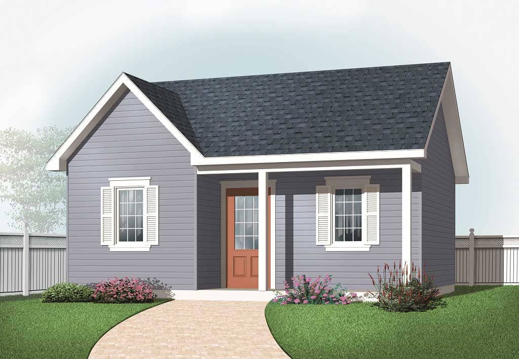 Front elevation of garaden shed/workshop (ThePlanCollection: House Plan #126-1076)