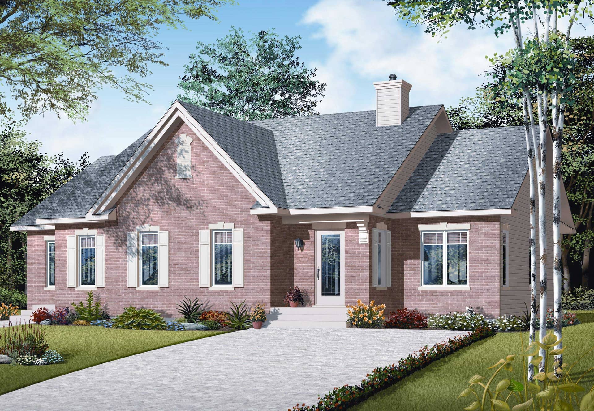 Front elevation of Country home (ThePlanCollection: House Plan #126-1089)