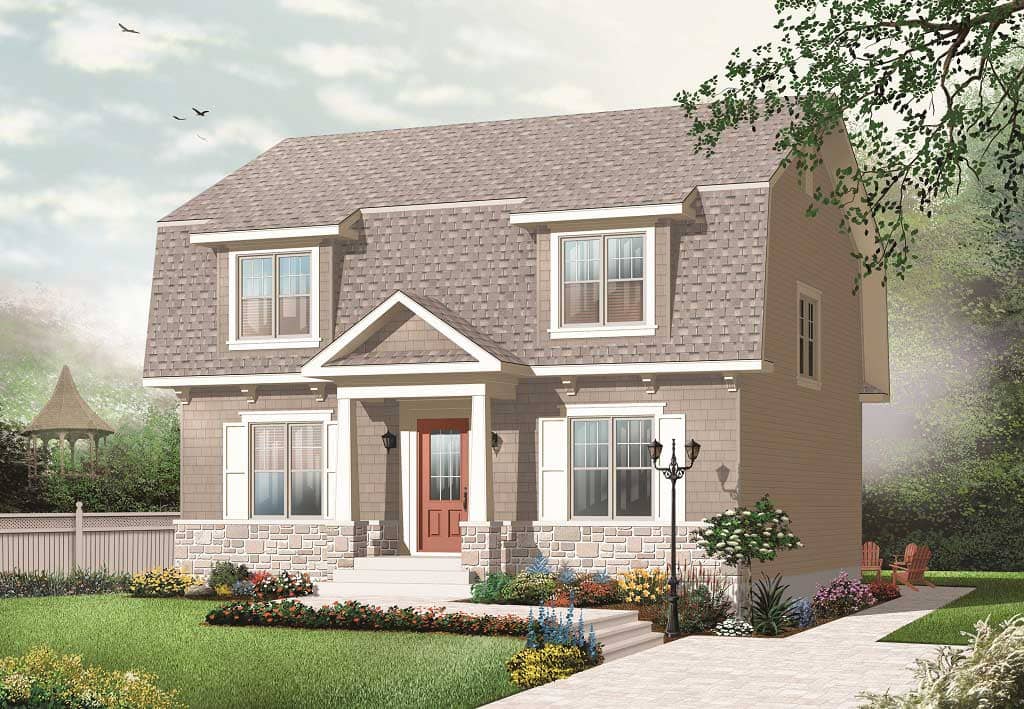 Front elevation of Traditional home (ThePlanCollection: House Plan #126-1117)