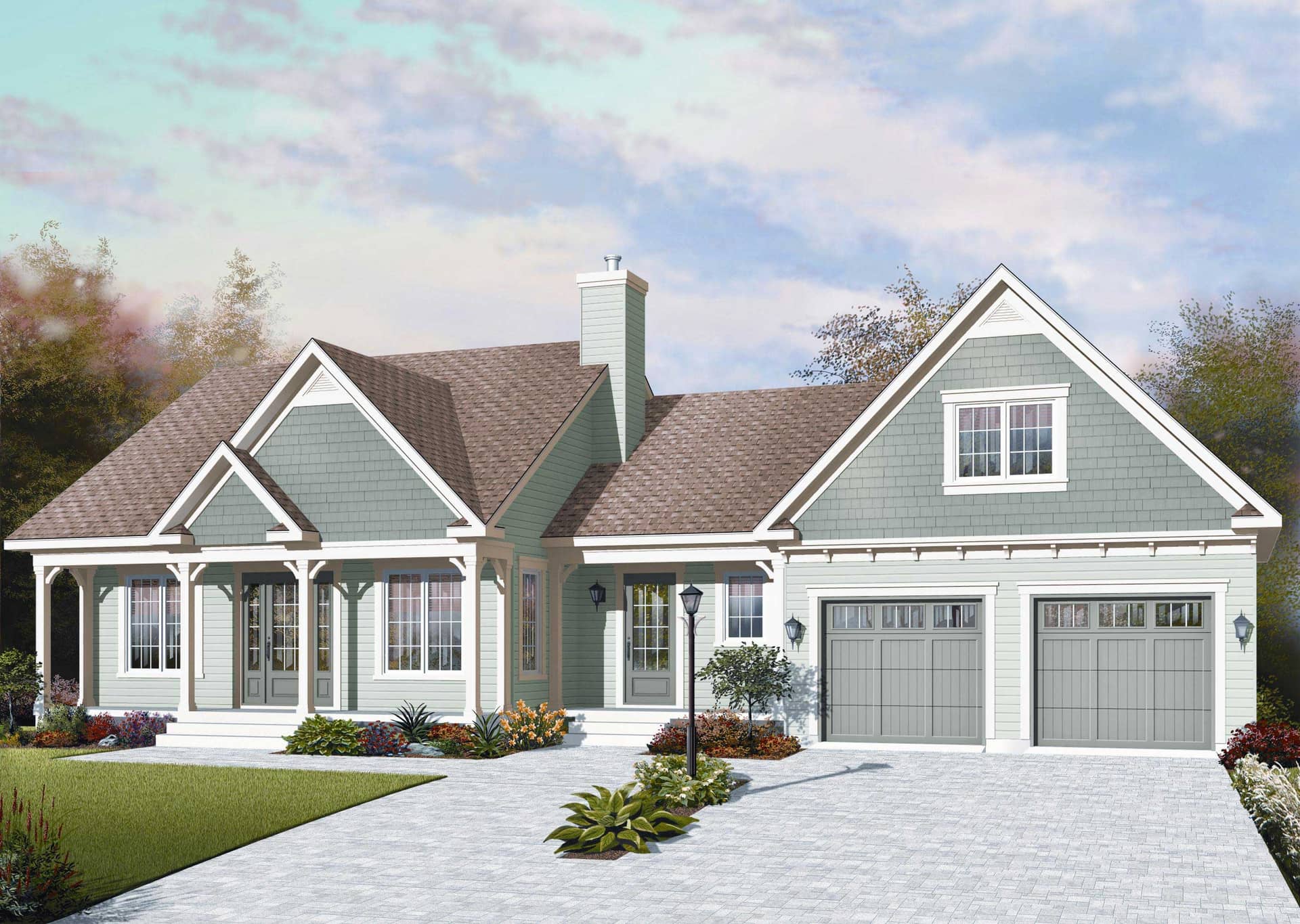 Traditional style house (ThePlanCollection: Plan #126-1159)