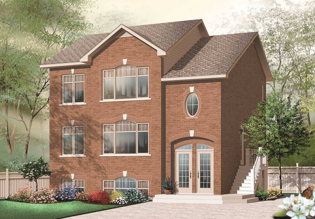 This is the front elevation of these multi-unit Home Plans.