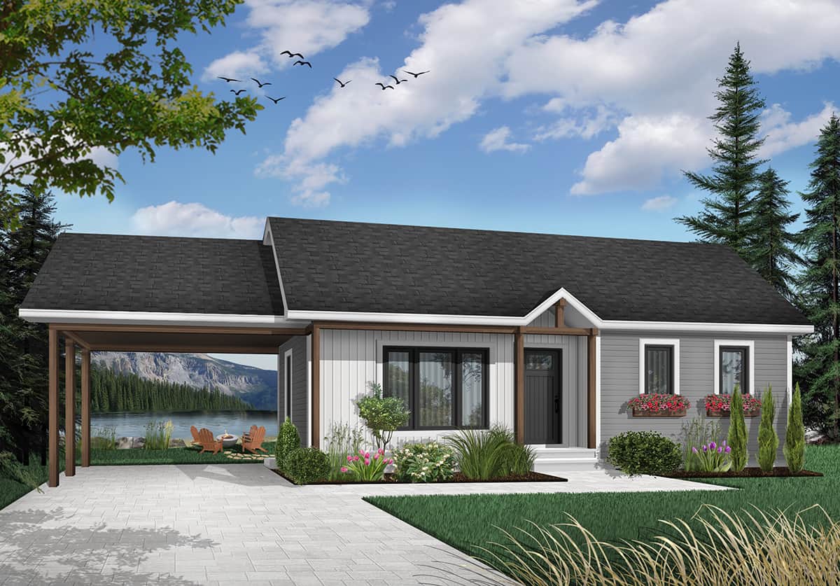 Ranch home (ThePlanCollection: Plan #126-1206)