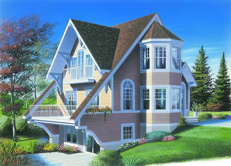 Front elevation of Contemporary home (ThePlanCollection: House Plan #126-1236)