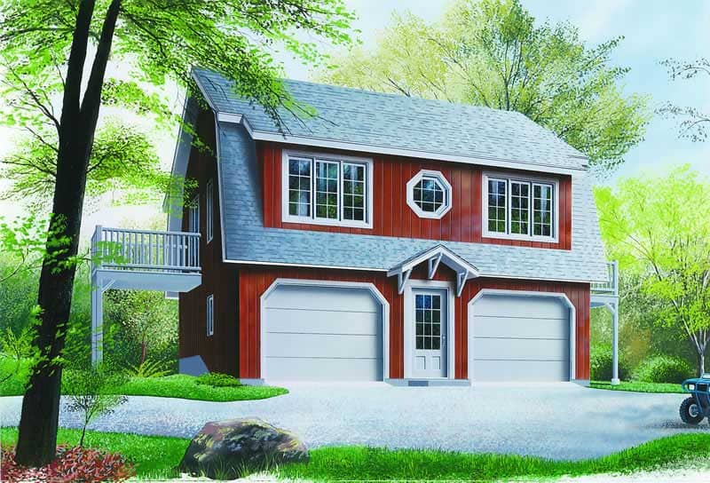 Front elevation of Garage home (ThePlanCollection: House Plan #126-1237)